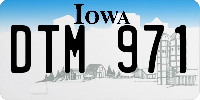 IA license plate DTM971