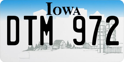 IA license plate DTM972