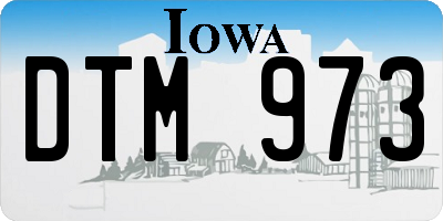 IA license plate DTM973