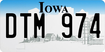 IA license plate DTM974