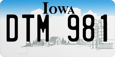 IA license plate DTM981