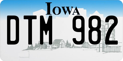 IA license plate DTM982