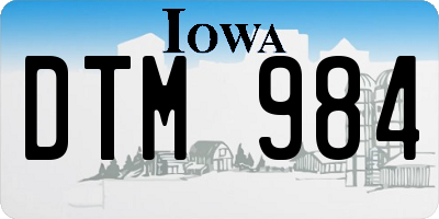 IA license plate DTM984