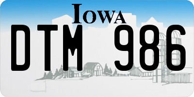 IA license plate DTM986