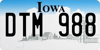 IA license plate DTM988