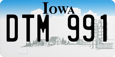 IA license plate DTM991