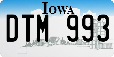 IA license plate DTM993