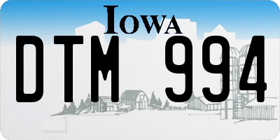 IA license plate DTM994