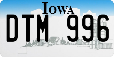 IA license plate DTM996