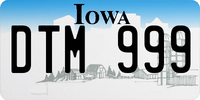 IA license plate DTM999