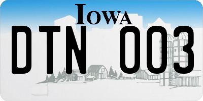 IA license plate DTN003