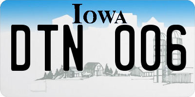 IA license plate DTN006