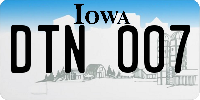 IA license plate DTN007