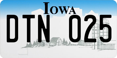 IA license plate DTN025