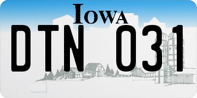 IA license plate DTN031