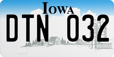 IA license plate DTN032