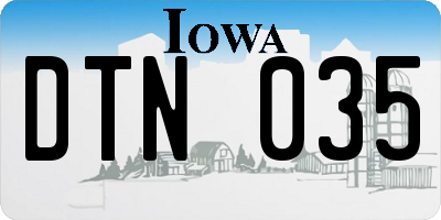IA license plate DTN035