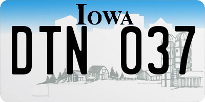 IA license plate DTN037