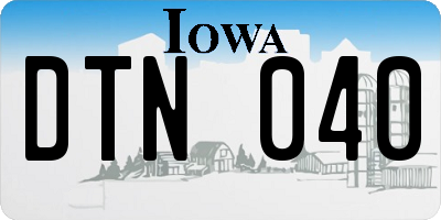 IA license plate DTN040