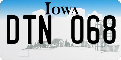 IA license plate DTN068
