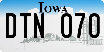 IA license plate DTN070