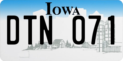 IA license plate DTN071