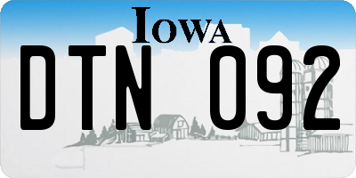 IA license plate DTN092