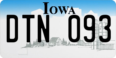 IA license plate DTN093