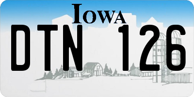 IA license plate DTN126