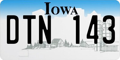 IA license plate DTN143