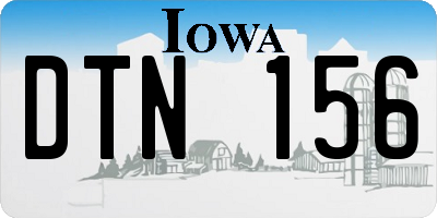 IA license plate DTN156