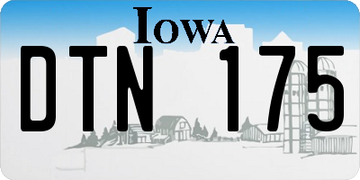 IA license plate DTN175