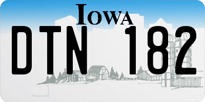IA license plate DTN182