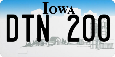 IA license plate DTN200