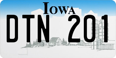 IA license plate DTN201