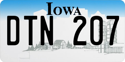 IA license plate DTN207