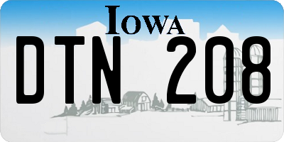 IA license plate DTN208