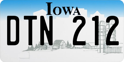 IA license plate DTN212