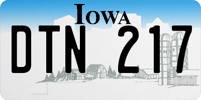 IA license plate DTN217