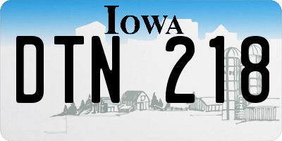 IA license plate DTN218