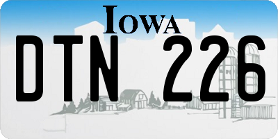 IA license plate DTN226