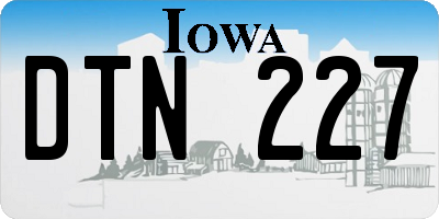 IA license plate DTN227