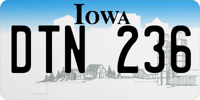 IA license plate DTN236