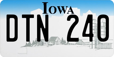 IA license plate DTN240