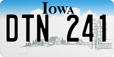 IA license plate DTN241