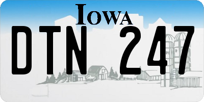 IA license plate DTN247
