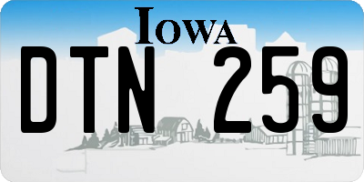 IA license plate DTN259