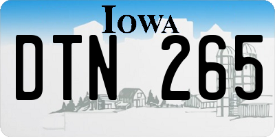IA license plate DTN265