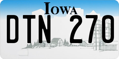 IA license plate DTN270
