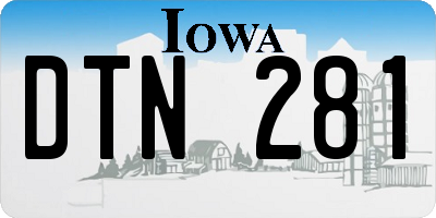 IA license plate DTN281